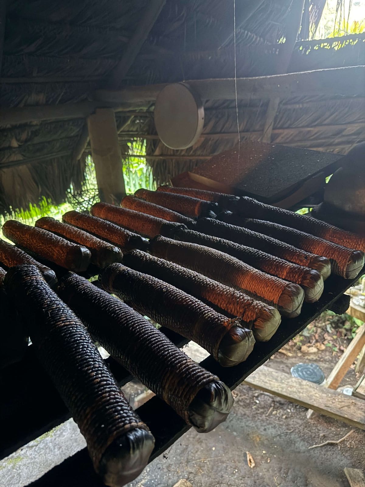 curing of mapacho rolls from ecuador